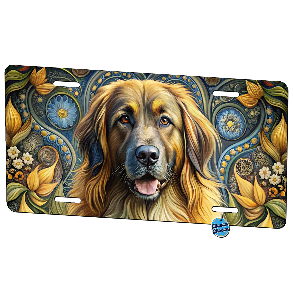 Leonberger Dog Art Nouveau Metal Vanity Novelty Tag License Plate for Trucks Cars SUVs