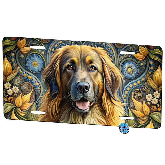 Leonberger Dog Art Nouveau Metal Vanity Novelty Tag License Plate for Trucks Cars SUVs