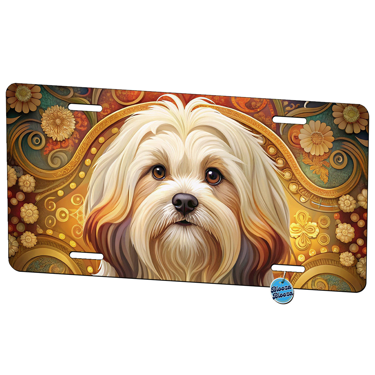 Lhasa Apso Dog Art Nouveau Metal Vanity Novelty Tag License Plate for Trucks Cars SUVs