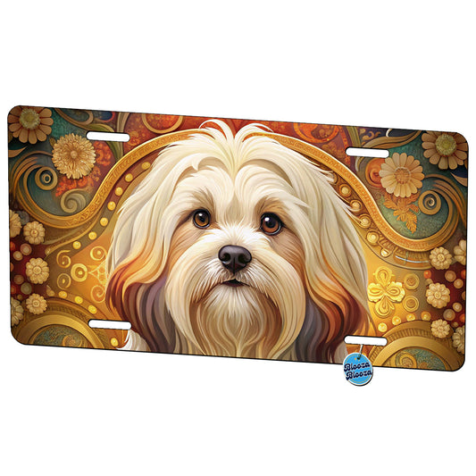 Lhasa Apso Dog Art Nouveau Metal Vanity Novelty Tag License Plate for Trucks Cars SUVs