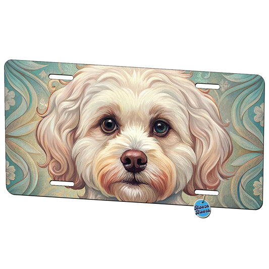 Maltipoo Dog Art Nouveau Metal Vanity Novelty Tag License Plate for Trucks Cars SUVs