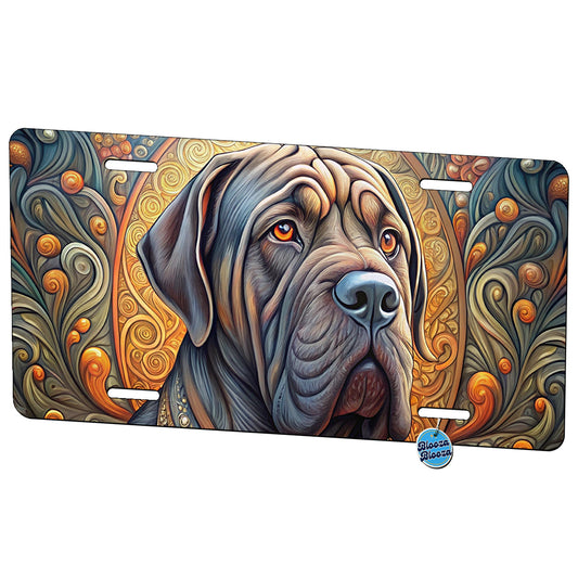 Neapolitan Mastiff Dog Art Nouveau Metal Vanity Novelty Tag License Plate for Trucks Cars SUVs