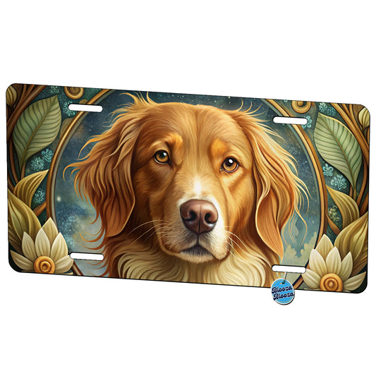 Nova Scotia Duck Tolling Retriever Dog Art Nouveau Metal Vanity Novelty Tag License Plate for Trucks Cars SUVs