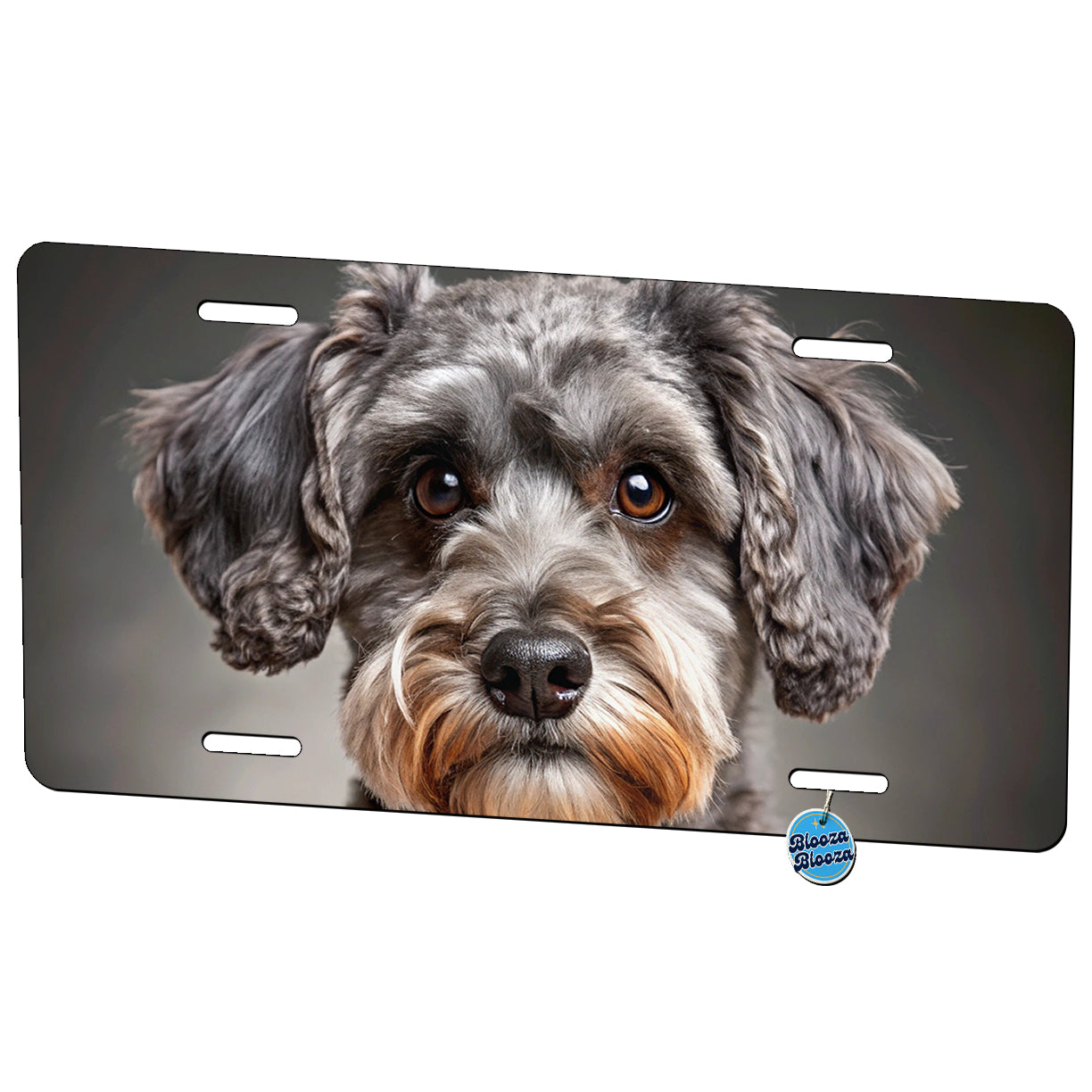 Schnoodle Dog Photo Metal Vanity Novelty Tag License Plate for Trucks Cars SUVs