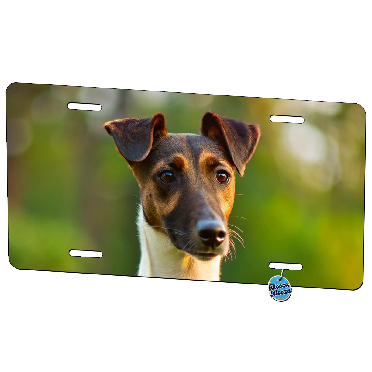 Smooth Fox Terrier Dog Photo Metal Vanity Novelty Tag License Plate for Trucks Cars SUVs
