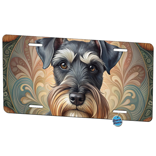 Standard Schnauzer Dog Art Nouveau Metal Vanity Novelty Tag License Plate for Trucks Cars SUVs