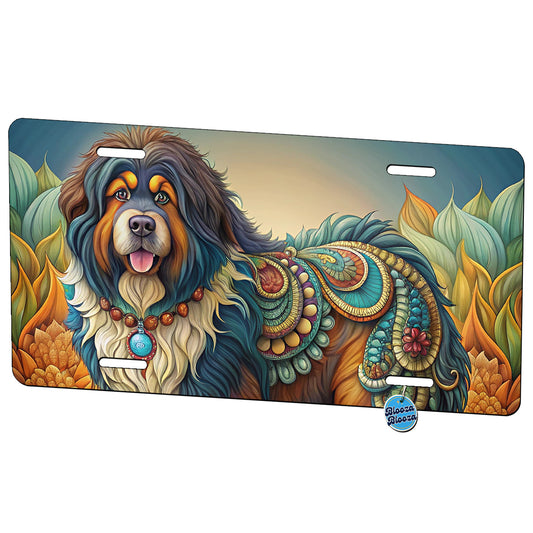 Tibetan Mastiff Dog Art Nouveau Metal Vanity Novelty Tag License Plate for Trucks Cars SUVs