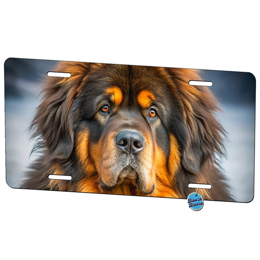 Tibetan Mastiff Dog Photo Metal Vanity Novelty Tag License Plate for Trucks Cars SUVs