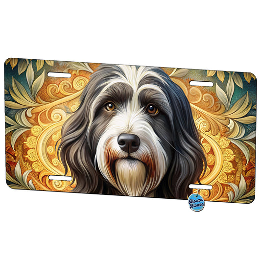 Tibetan Terrier Dog Art Nouveau Metal Vanity Novelty Tag License Plate for Trucks Cars SUVs