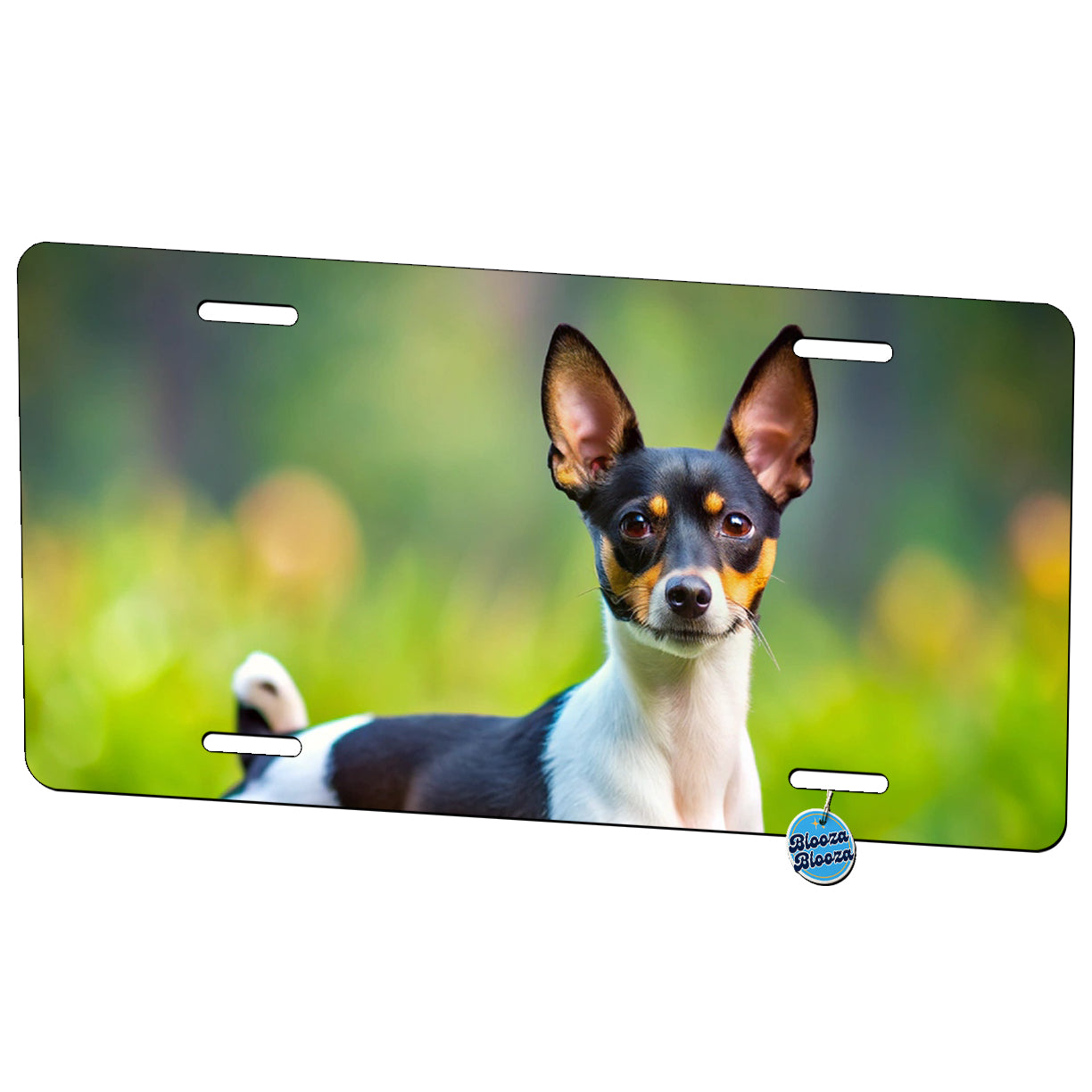 Toy Fox Terrier Dog Photo Metal Vanity Novelty Tag License Plate for Trucks Cars SUVs