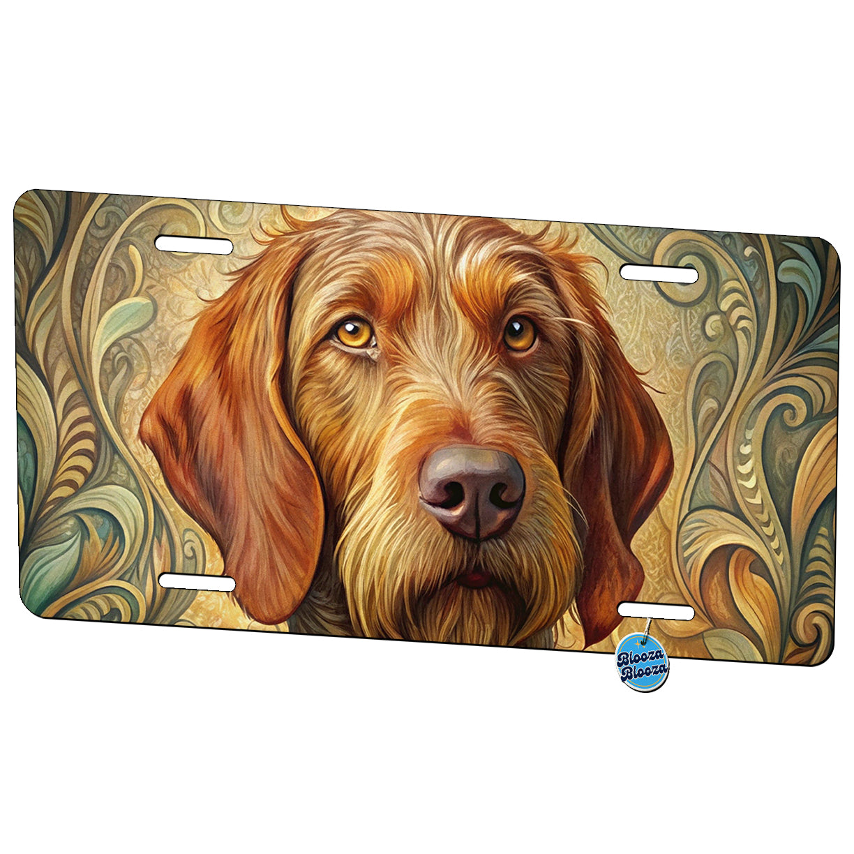 Wirehaired Vizsla Dog Art Nouveau Metal Vanity Novelty Tag License Plate for Trucks Cars SUVs