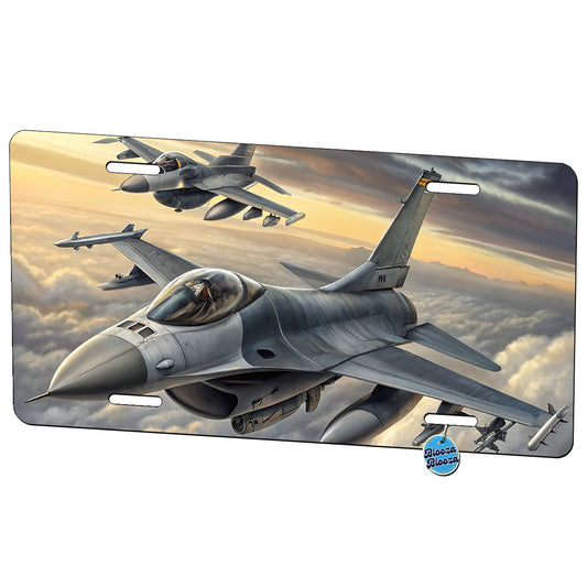 F-16 Fighting Falcon Viper Planes Flying In Formation Metal Vanity Novelty Tag License Plate for Trucks Cars SUVs