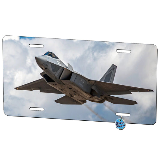 F-22 Raptor In Flight US Air Force Fighter Plane Metal Vanity Novelty Tag License Plate for Trucks Cars SUVs