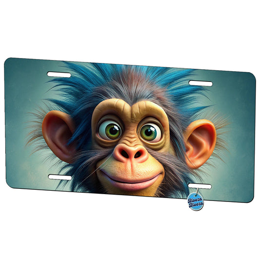 Funny Funky Crazy Monkey Metal Vanity Novelty Tag License Plate for Trucks Cars SUVs