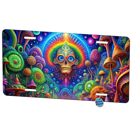 Psychedelic Fantasy Crazy Colorful Scene Metal Vanity Novelty Tag License Plate for Trucks Cars SUVs