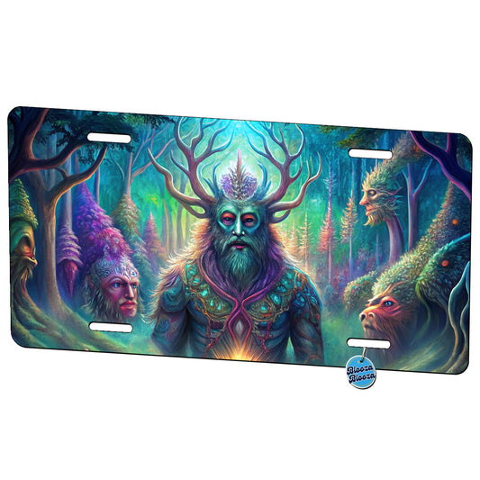 Psychedelic Forest Spirits Vibrant Colors Metal Vanity Novelty Tag License Plate for Trucks Cars SUVs