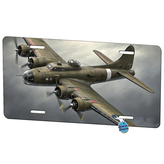 WWII B-17 Flying Fortress Heavy Bomber US Air Force Metal Vanity Novelty Tag License Plate for Trucks Cars SUVs