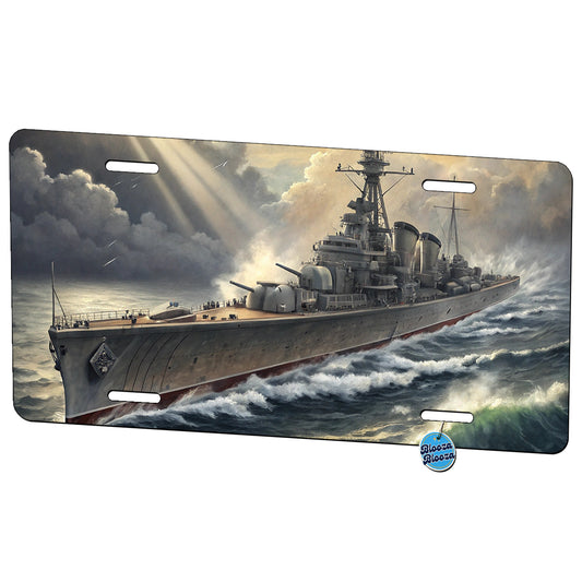 WWII Navy Destroyer After Storm Metal Vanity Novelty Tag License Plate for Trucks Cars SUVs