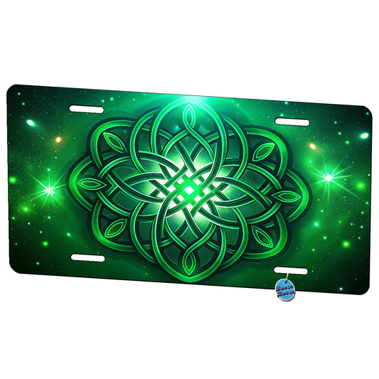 Celtic Knot Irish Eternity Love Green Metal Vanity Novelty Tag License Plate for Trucks Cars SUVs