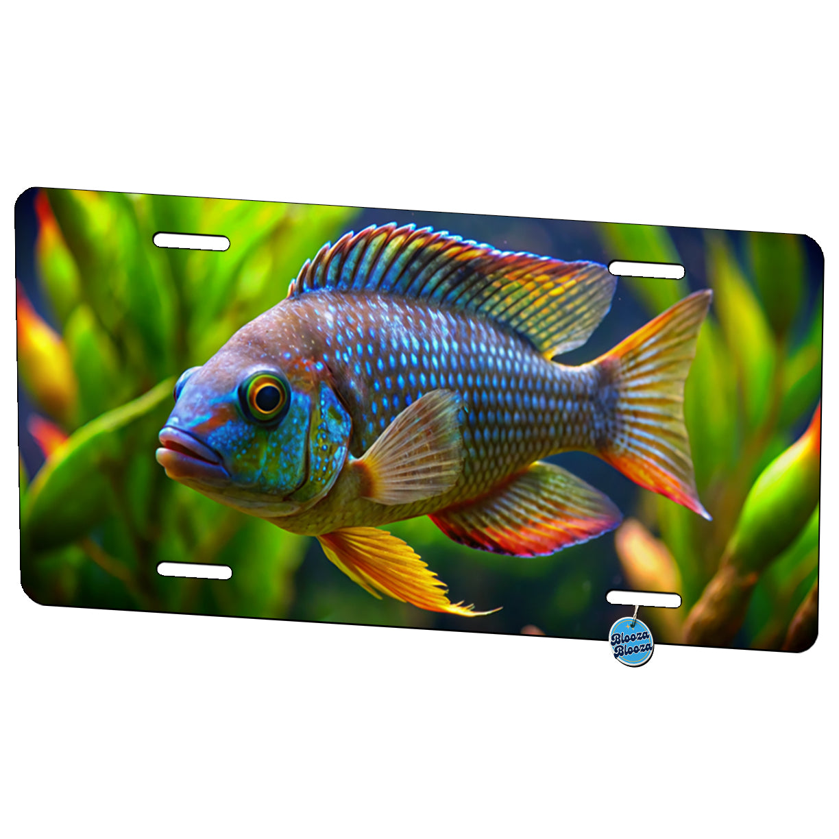 Cichlid Aquarium Fish Metal Vanity Novelty Tag License Plate for Trucks Cars SUVs