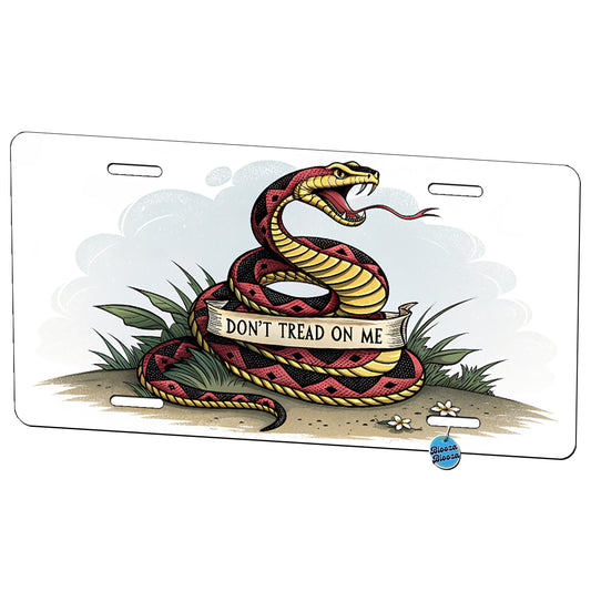 Don't Tread On Me Snake Metal Vanity Novelty Tag License Plate for Trucks Cars SUVs