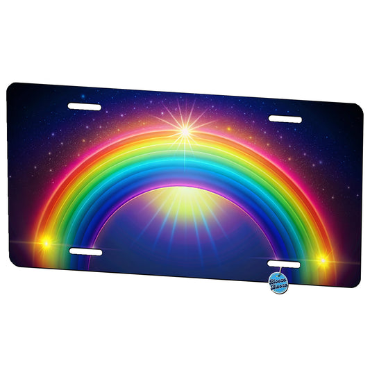 Glowing Rainbow Metal Vanity Novelty Tag License Plate for Trucks Cars SUVs