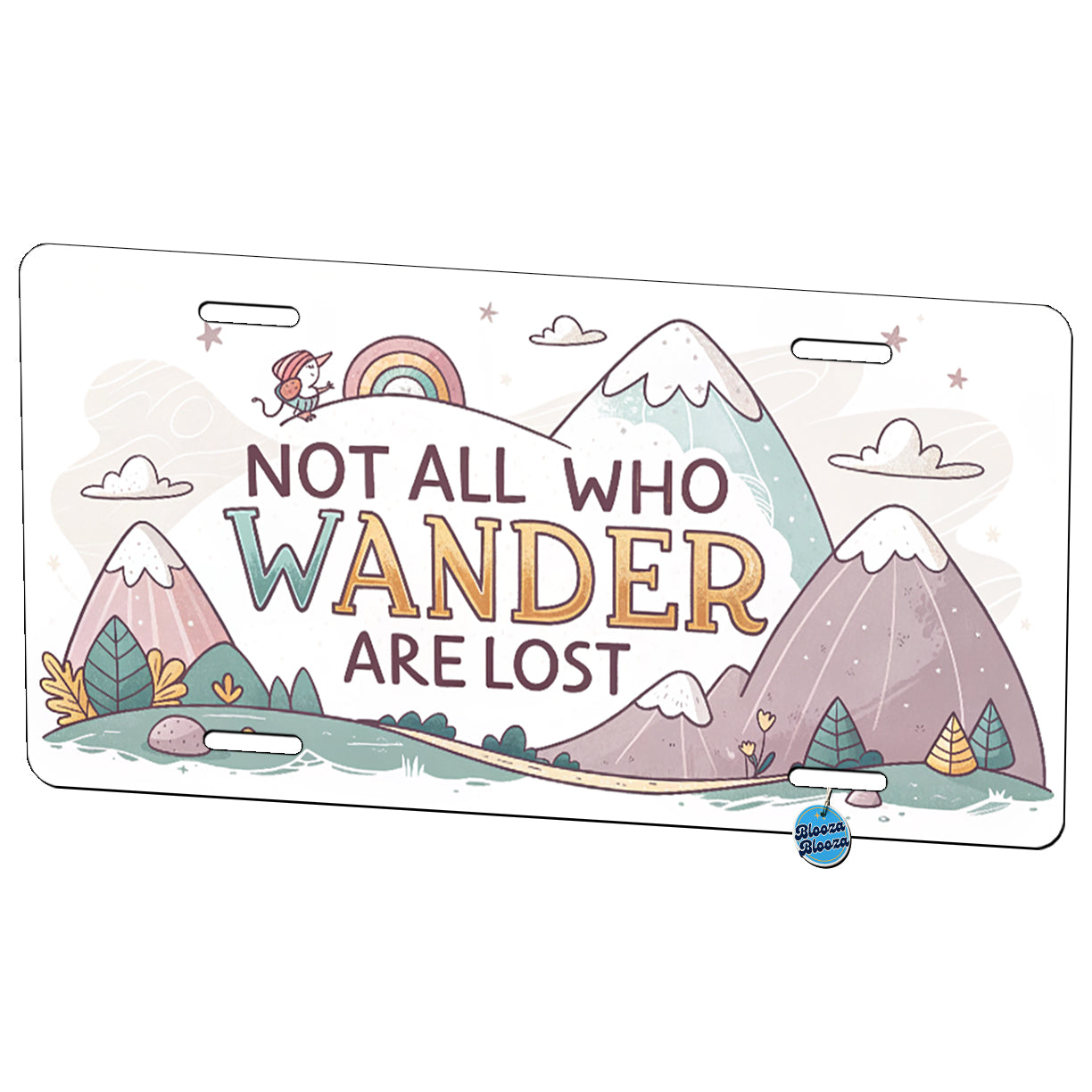 Hiking Camping Not All Who Wander Are Lost Metal Vanity Novelty Tag License Plate for Trucks Cars SUVs