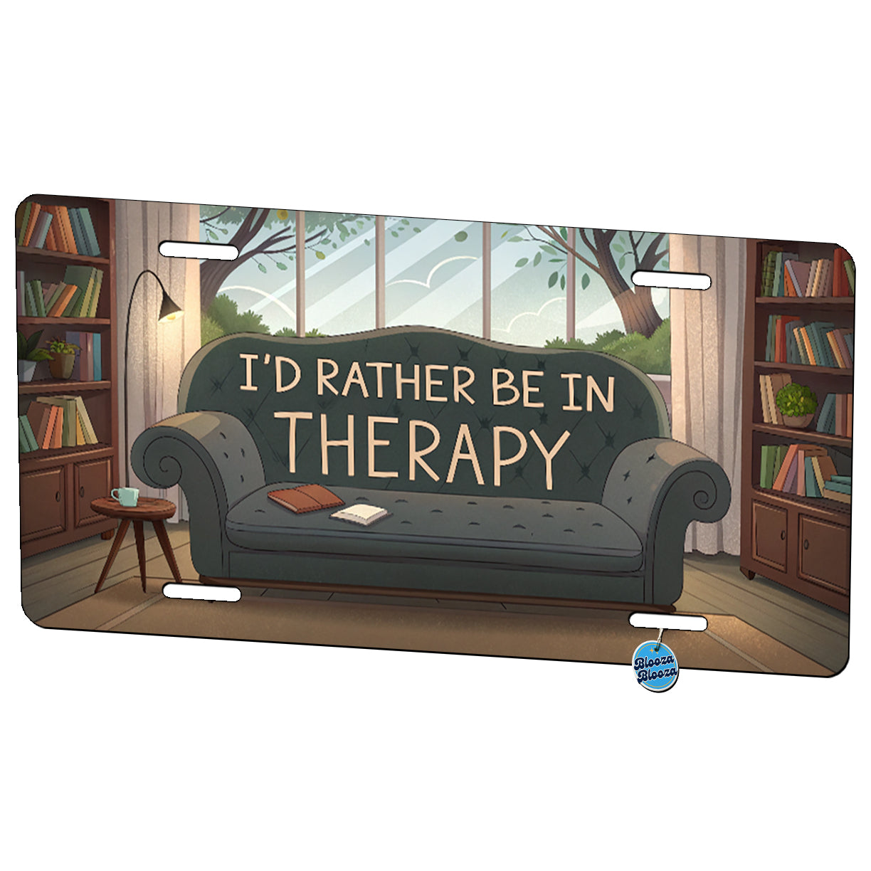 I'd Rather Be In Therapy Therapist Psychiatrist Metal Vanity Novelty Tag License Plate for Trucks Cars SUVs