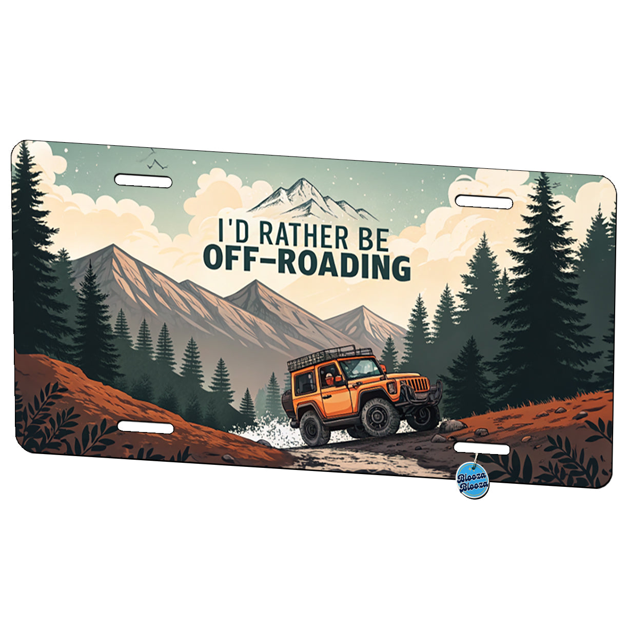 I'd Rather Be Off-Roading 4x4 Metal Vanity Novelty Tag License Plate for Trucks Cars SUVs