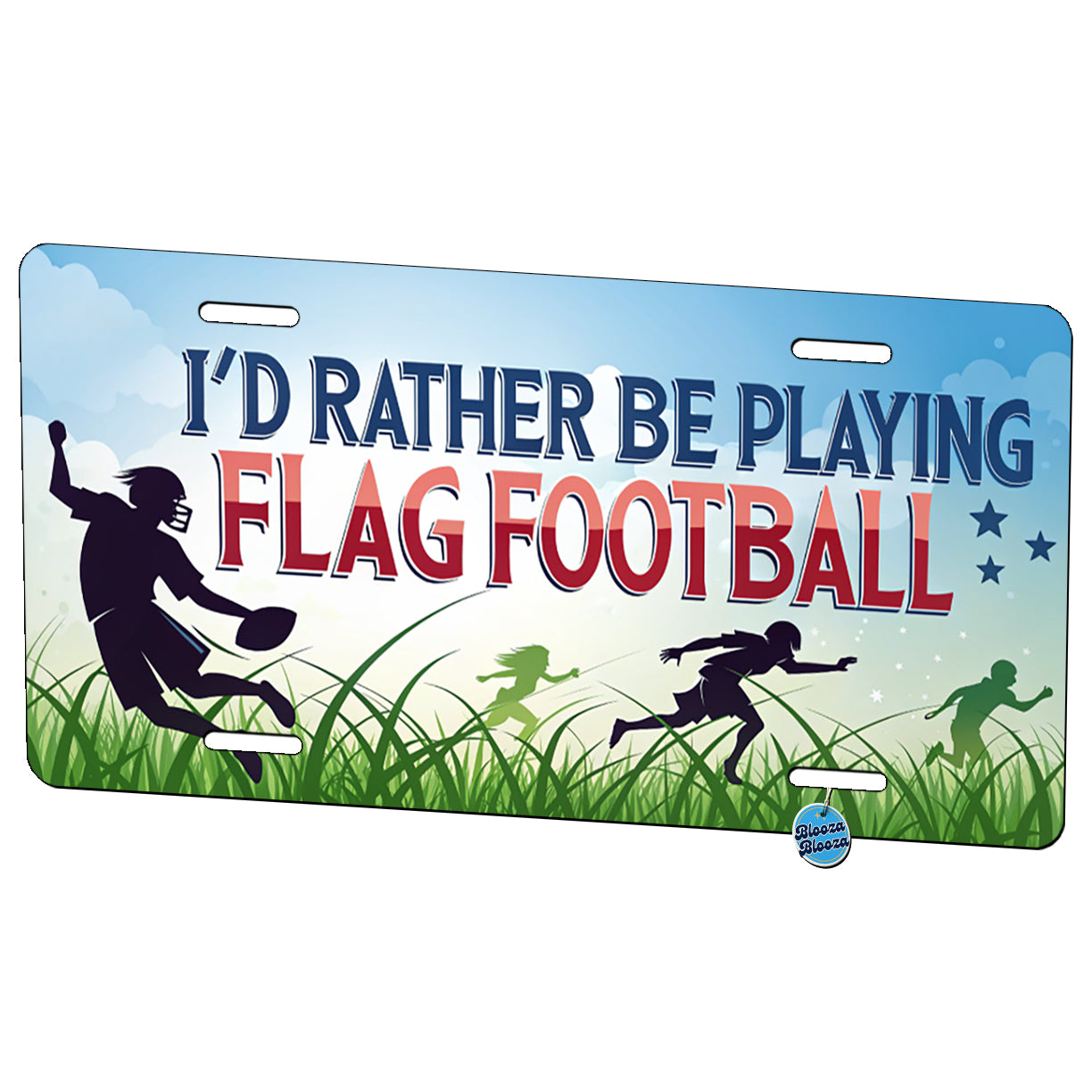 I'd Rather Be Playing Flag Football Metal Vanity Novelty Tag License Plate for Trucks Cars SUVs
