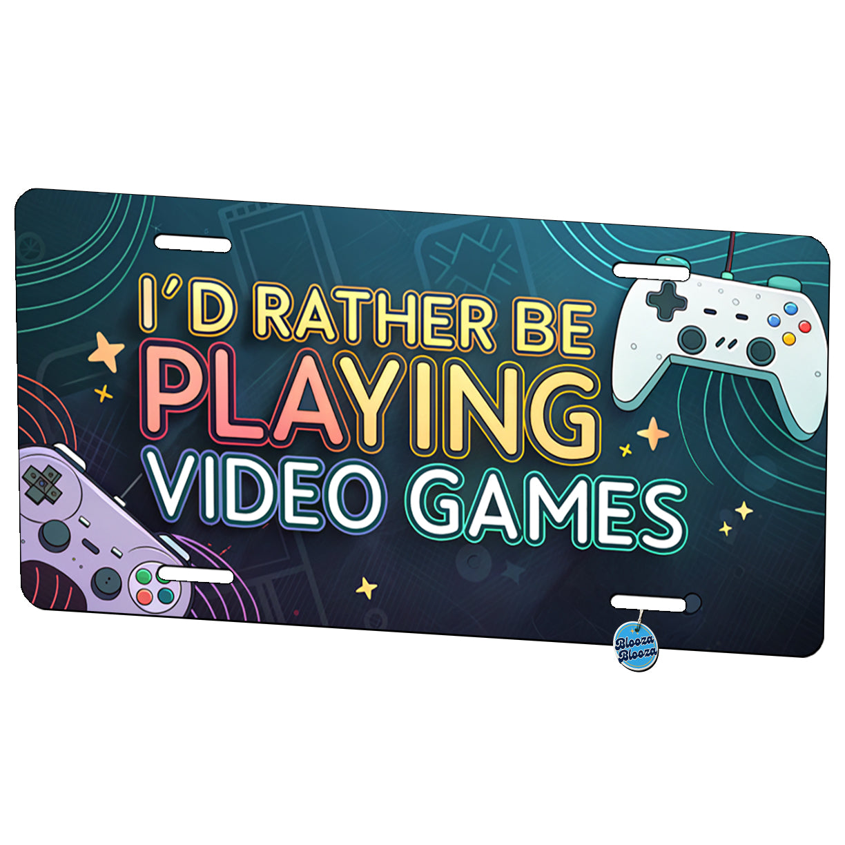 I'd Rather Be Playing Video Games Metal Vanity Novelty Tag License Plate for Trucks Cars SUVs