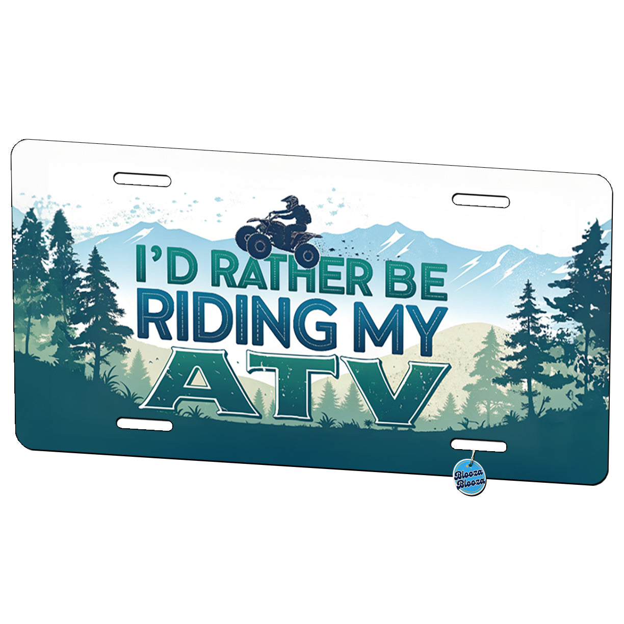 I'd Rather Be Riding My ATV Metal Vanity Novelty Tag License Plate for Trucks Cars SUVs
