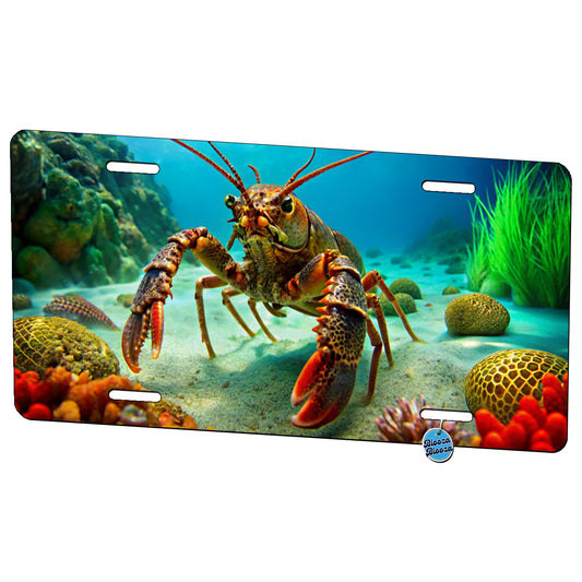 Lobster In The Ocean Metal Vanity Novelty Tag License Plate for Trucks Cars SUVs
