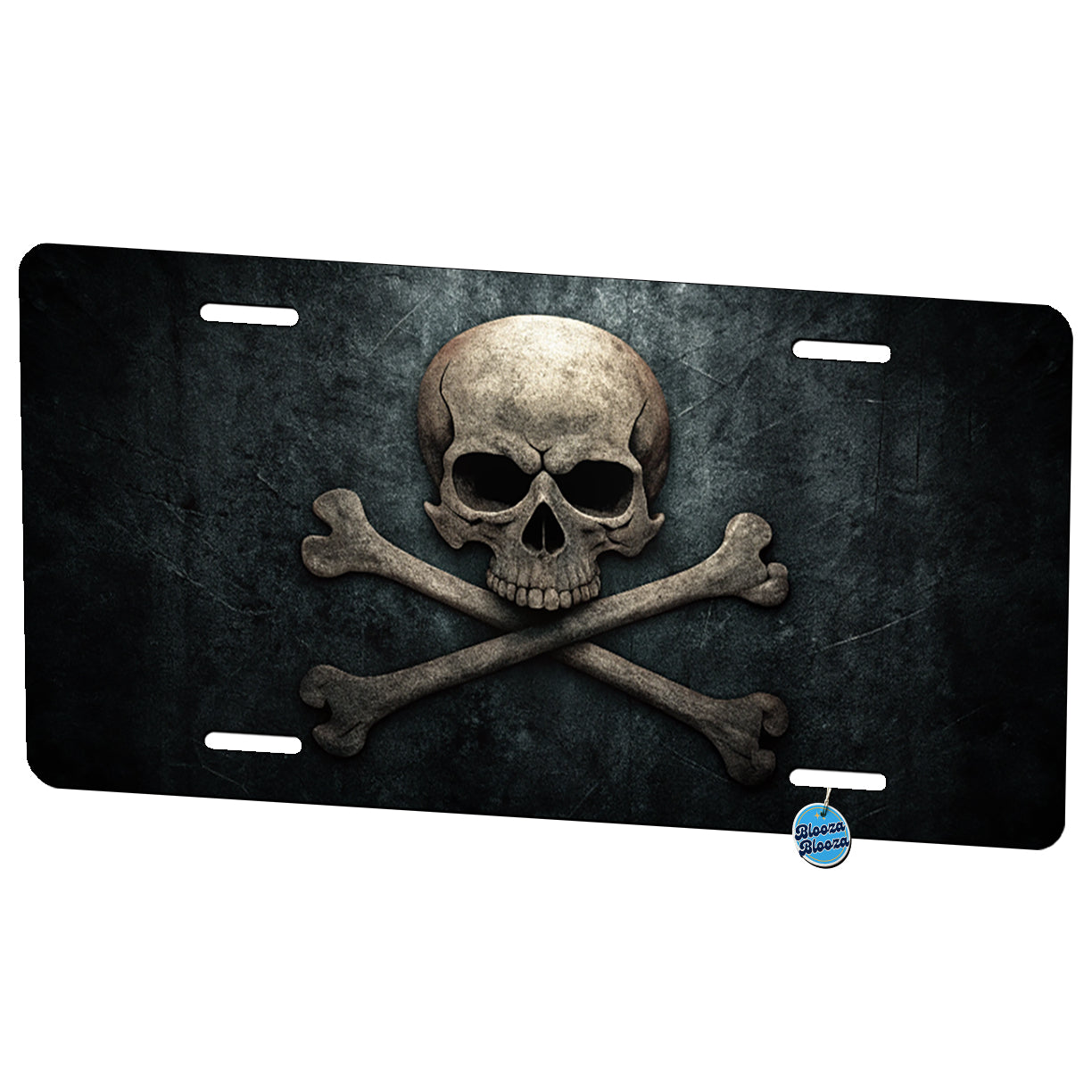 Pirate Skull and Crossbones Dark Rustic Metal Vanity Novelty Tag License Plate for Trucks Cars SUVs
