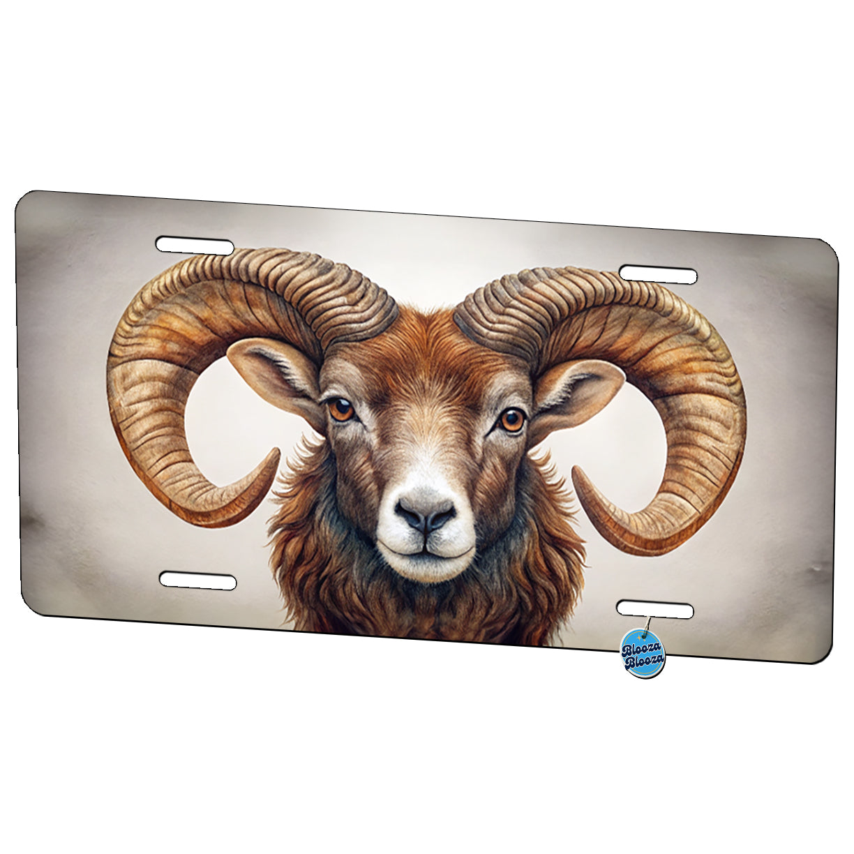 Ram's Head Metal Vanity Novelty Tag License Plate for Trucks Cars SUVs
