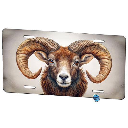 Ram's Head Metal Vanity Novelty Tag License Plate for Trucks Cars SUVs