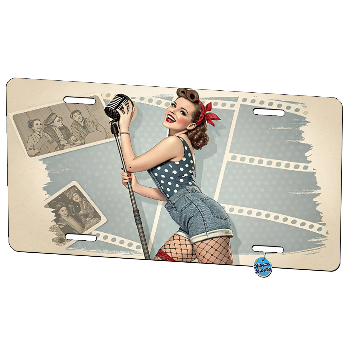 Rockabilly Retro 50's Pin-Up Girl Metal Vanity Novelty Tag License Plate for Trucks Cars SUVs