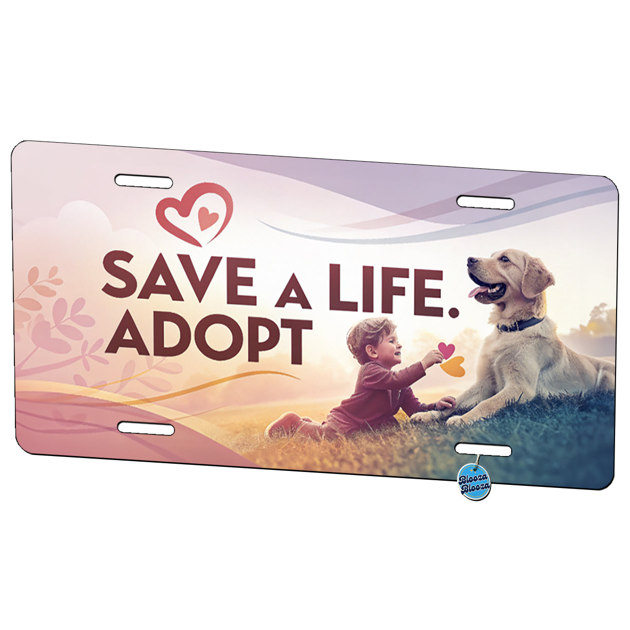 Save A Life Adopt Pet Rescue Adoption Metal Vanity Novelty Tag License Plate for Trucks Cars SUVs