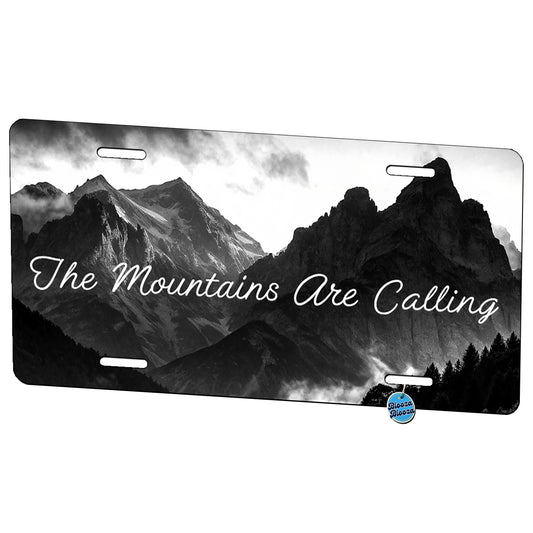 The Mountains Are Calling Adventure Awaits Metal Vanity Novelty Tag License Plate for Trucks Cars SUVs