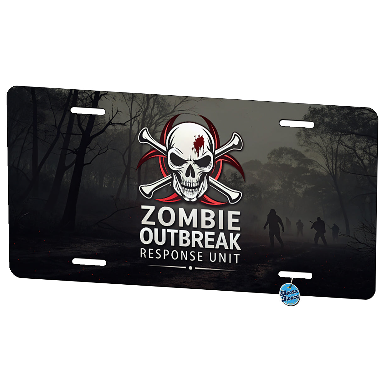 Zombie Outbreak Response Unit Biohazard Metal Vanity Novelty Tag License Plate for Trucks Cars SUVs