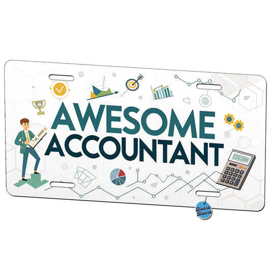 Awesome Accountant Inspirational Metal Vanity Novelty Tag License Plate for Trucks Cars SUVs