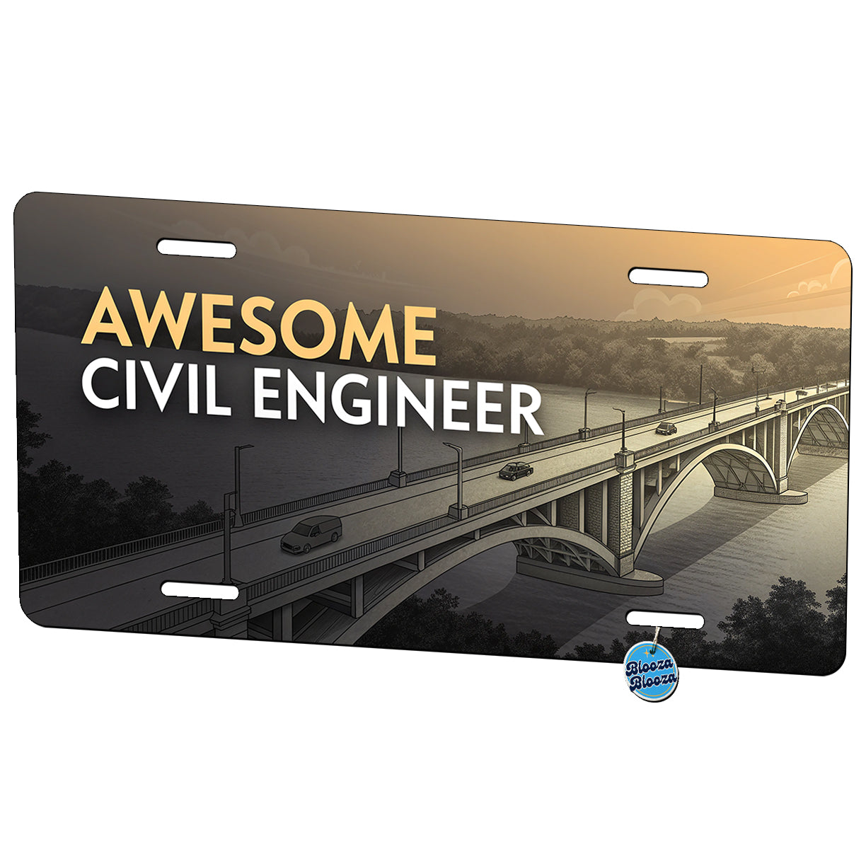 Awesome Civil Engineer Inspirational Metal Vanity Novelty Tag License Plate for Trucks Cars SUVs