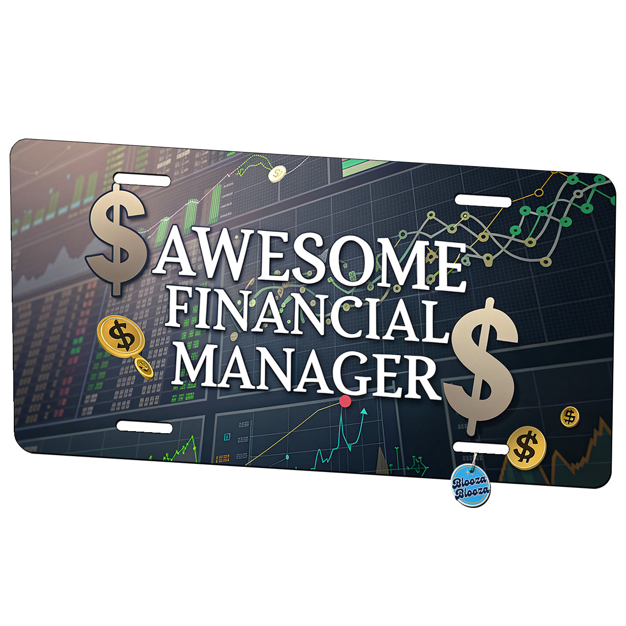 Awesome Financial Money Manager Inspirational Metal Vanity Novelty Tag License Plate for Trucks Cars SUVs