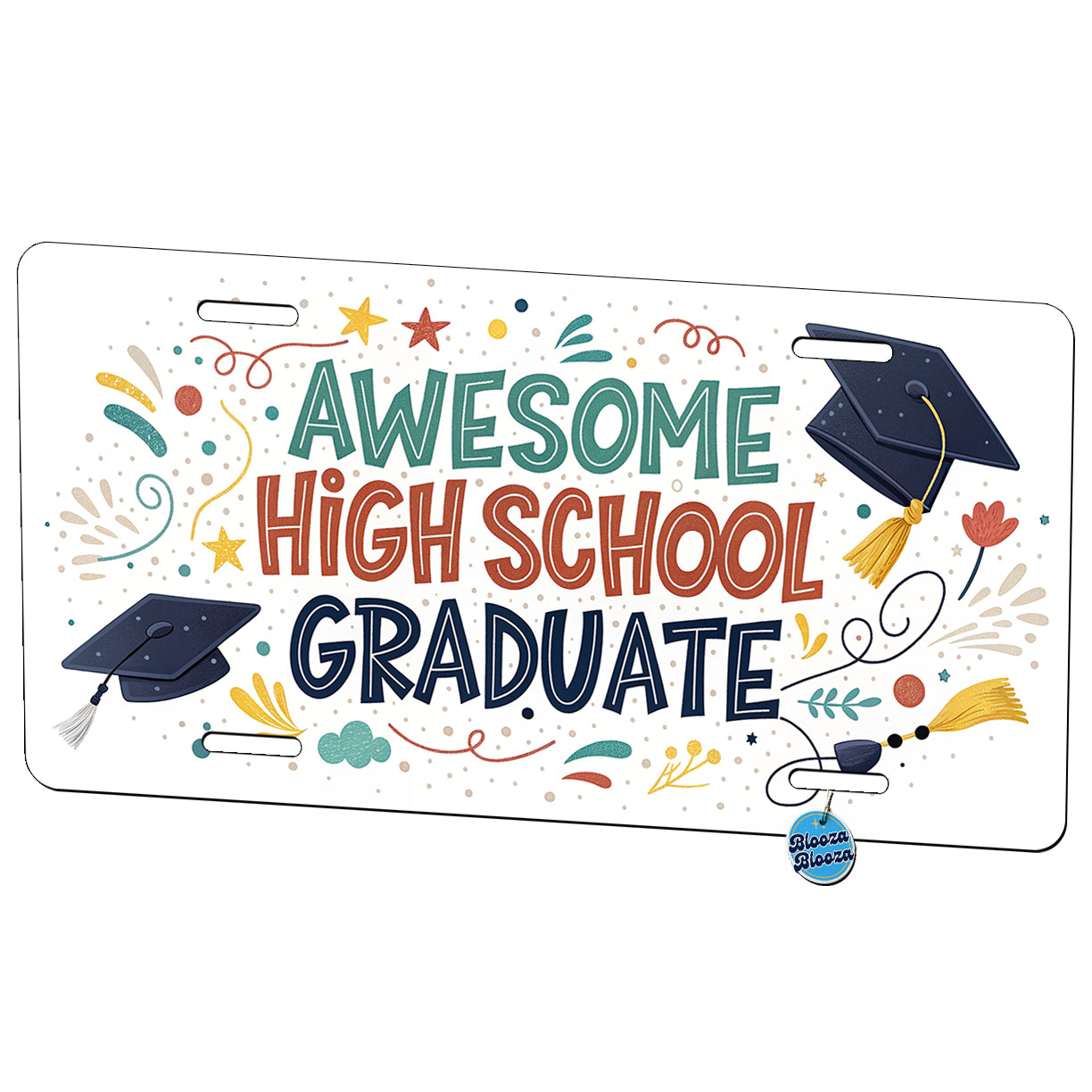 Awesome High School Graduate Graduation Inspirational Metal Vanity Novelty Tag License Plate for Trucks Cars SUVs