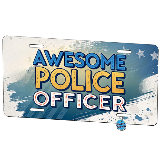 Awesome Police Officer Inspirational Metal Vanity Novelty Tag License Plate for Trucks Cars SUVs