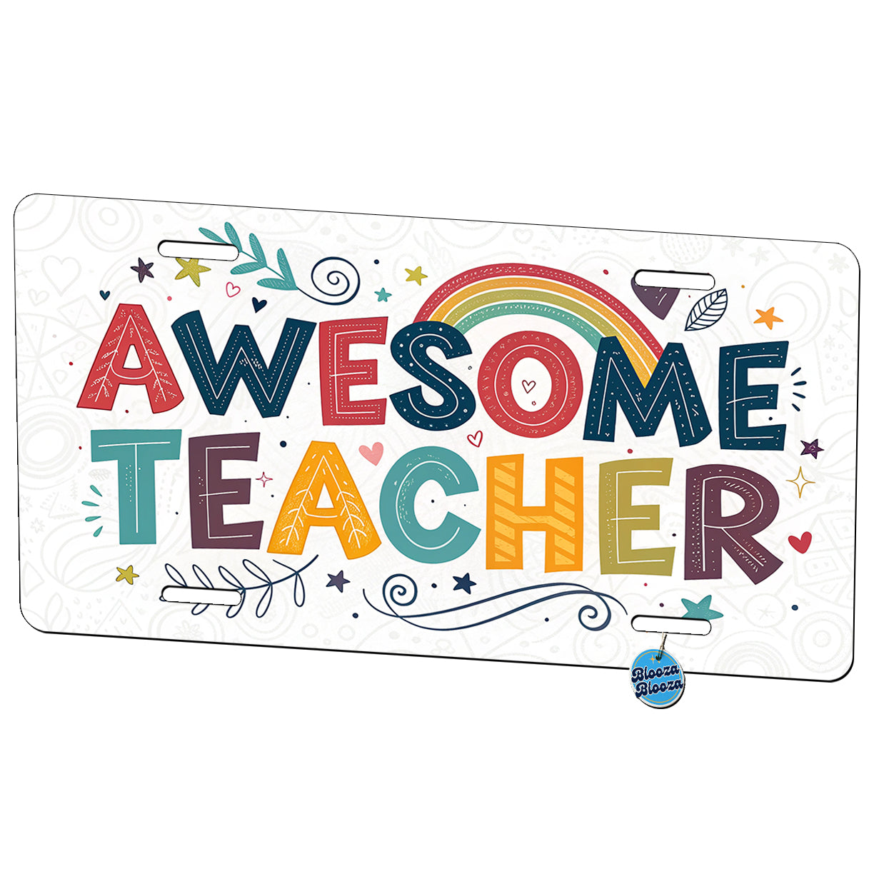 Awesome Teacher Inspirational Metal Vanity Novelty Tag License Plate for Trucks Cars SUVs