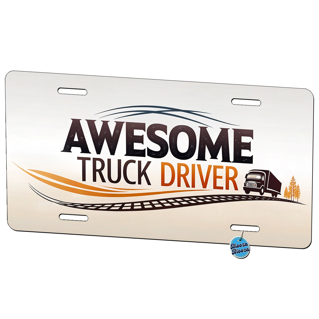 Awesome Truck Driver Inspirational Metal Vanity Novelty Tag License Plate for Trucks Cars SUVs