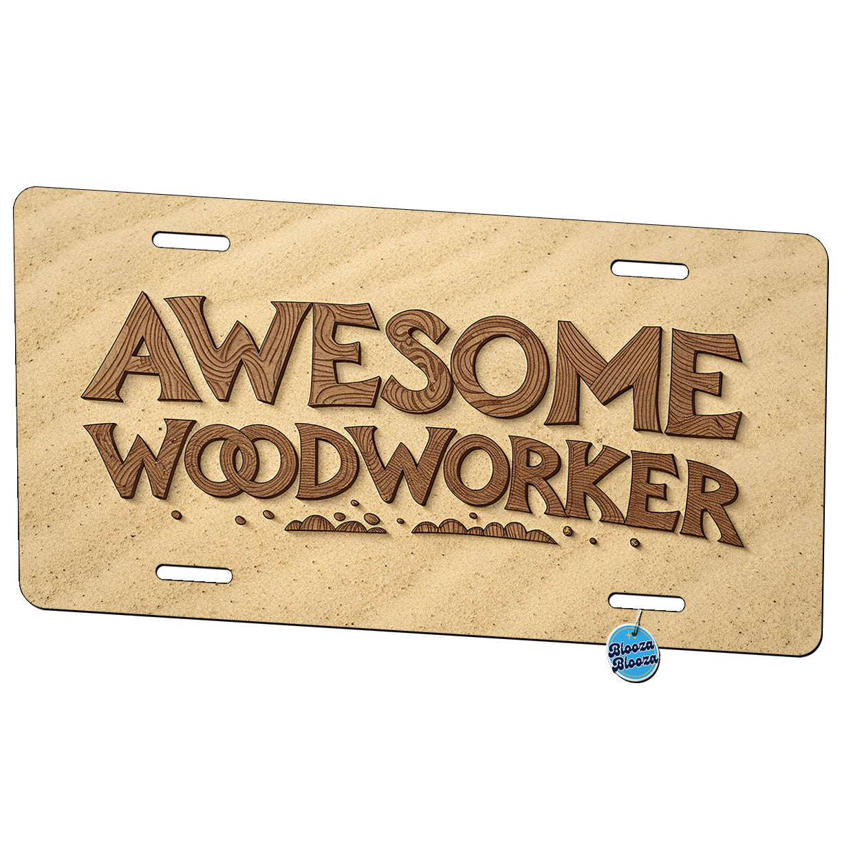 Awesome Woodworker Inspirational Carpenter Metal Vanity Novelty Tag License Plate for Trucks Cars SUVs