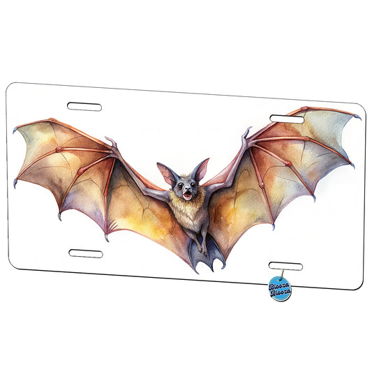 Bat Flying Watercolor Metal Vanity Novelty Tag License Plate for Trucks Cars SUVs
