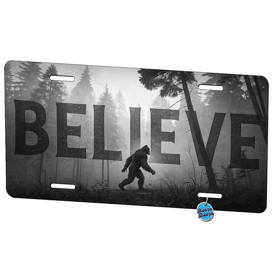 Believe Bigfoot Fantasy Creatures Metal Vanity Novelty Tag License Plate for Trucks Cars SUVs
